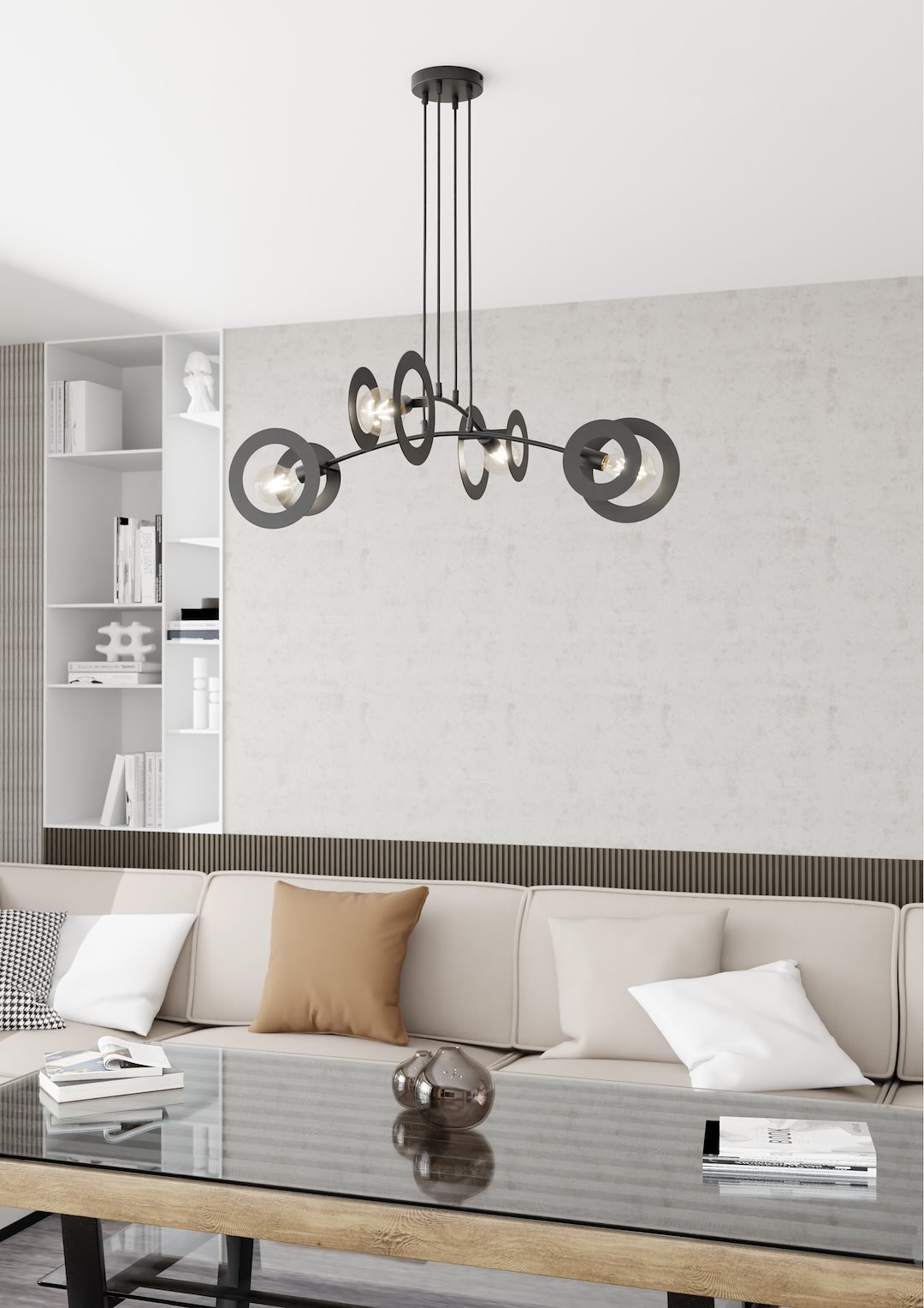 Emibig Visilica EUFORIA 230 V 15W MAX LED E27 Čelik Crna