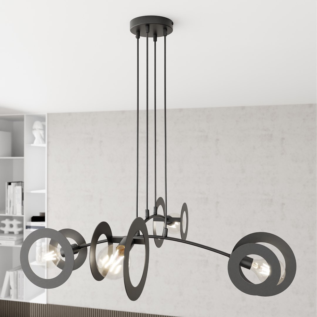 Emibig Visilica EUFORIA 230 V 15W MAX LED E27 Čelik Crna