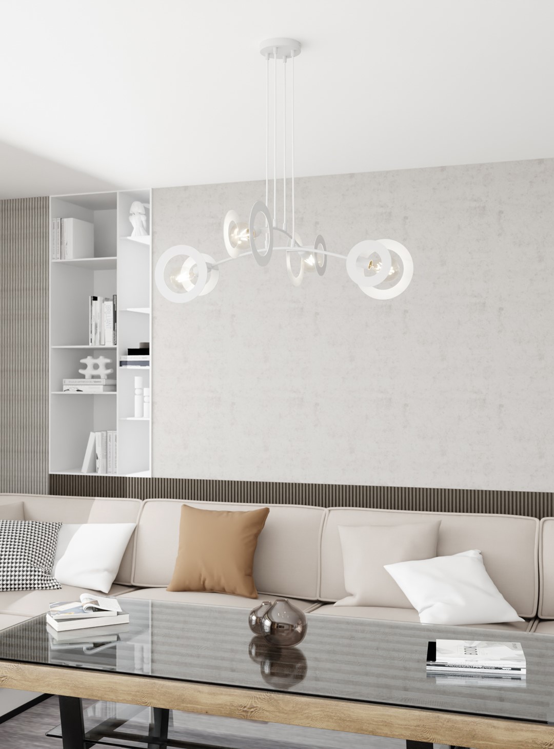 Emibig Visilica EUFORIA 230 V 15W MAX LED E27 Čelik Bijela