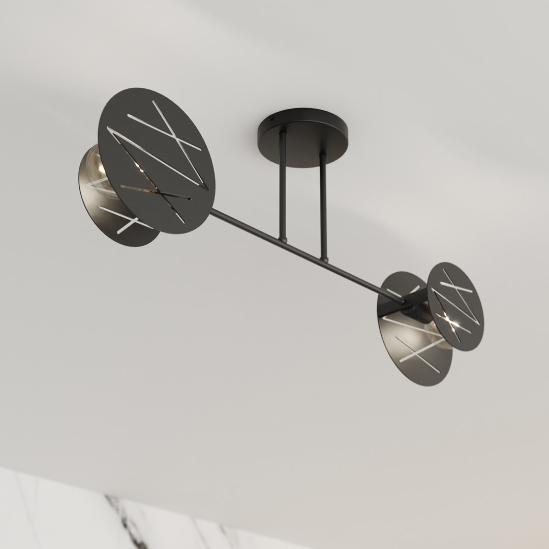 Emibig Stropna svjetiljka FRICK 230 V 15W MAX LED E27 Čelik Crna