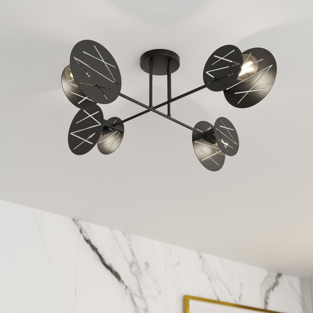 Emibig Stropna svjetiljka FRICK 230 V 15W MAX LED E27 Čelik Crna