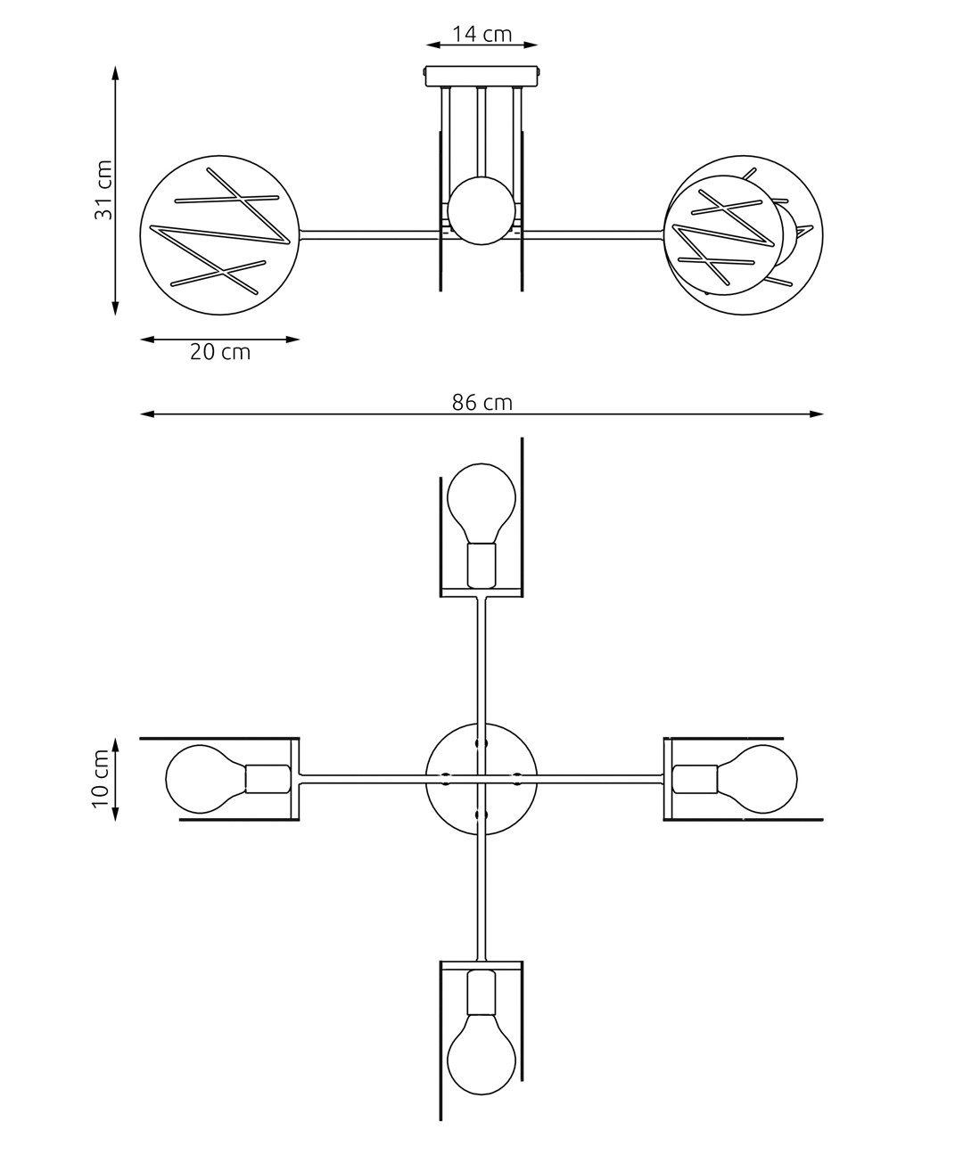 Emibig Stropna svjetiljka FRICK 230 V 15W MAX LED E27 Čelik Crna