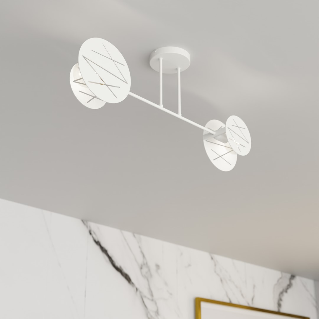 Emibig Stropna svjetiljka FRICK 230 V 15W MAX LED E27 Čelik Bijela