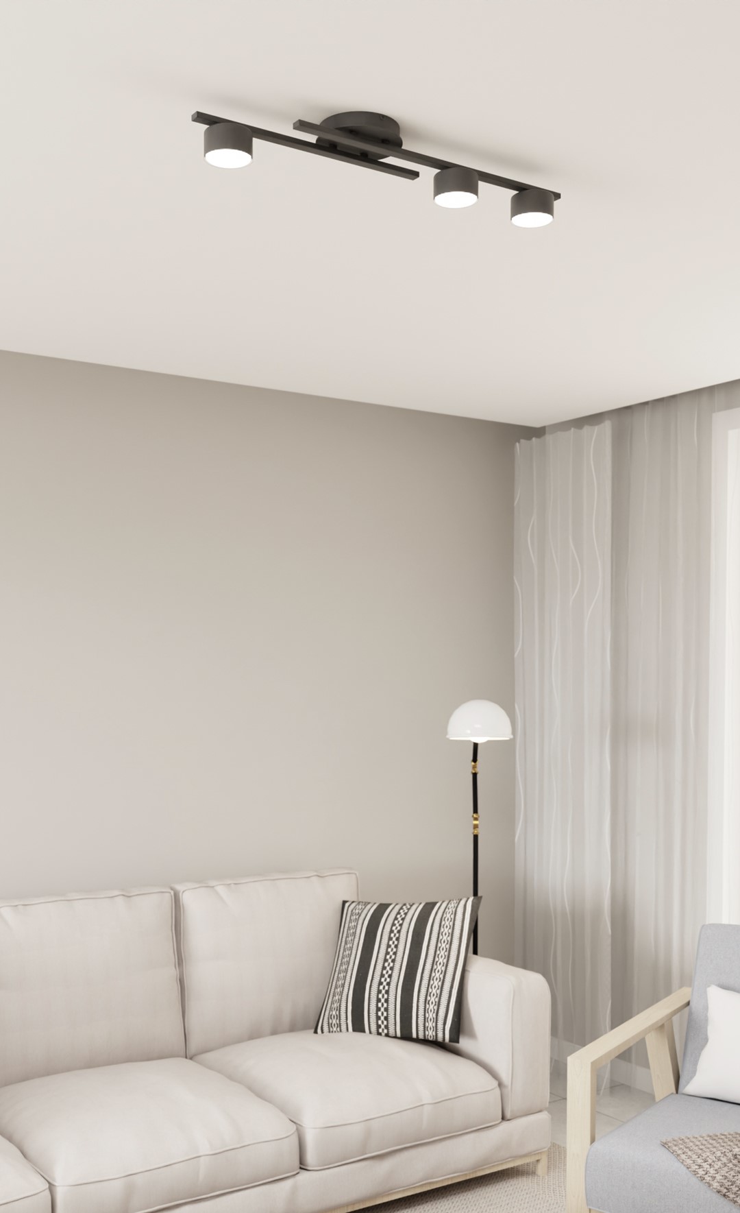 Emibig Stropna svjetiljka FRAGMENT 230 V 10W MAX LED GX53 Čelik Crna
