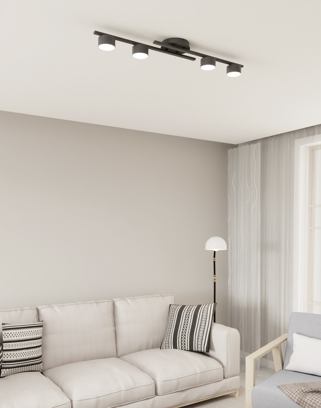 Emibig Stropna svjetiljka FRAGMENT 230 V 10W MAX LED GX53 Čelik Crna