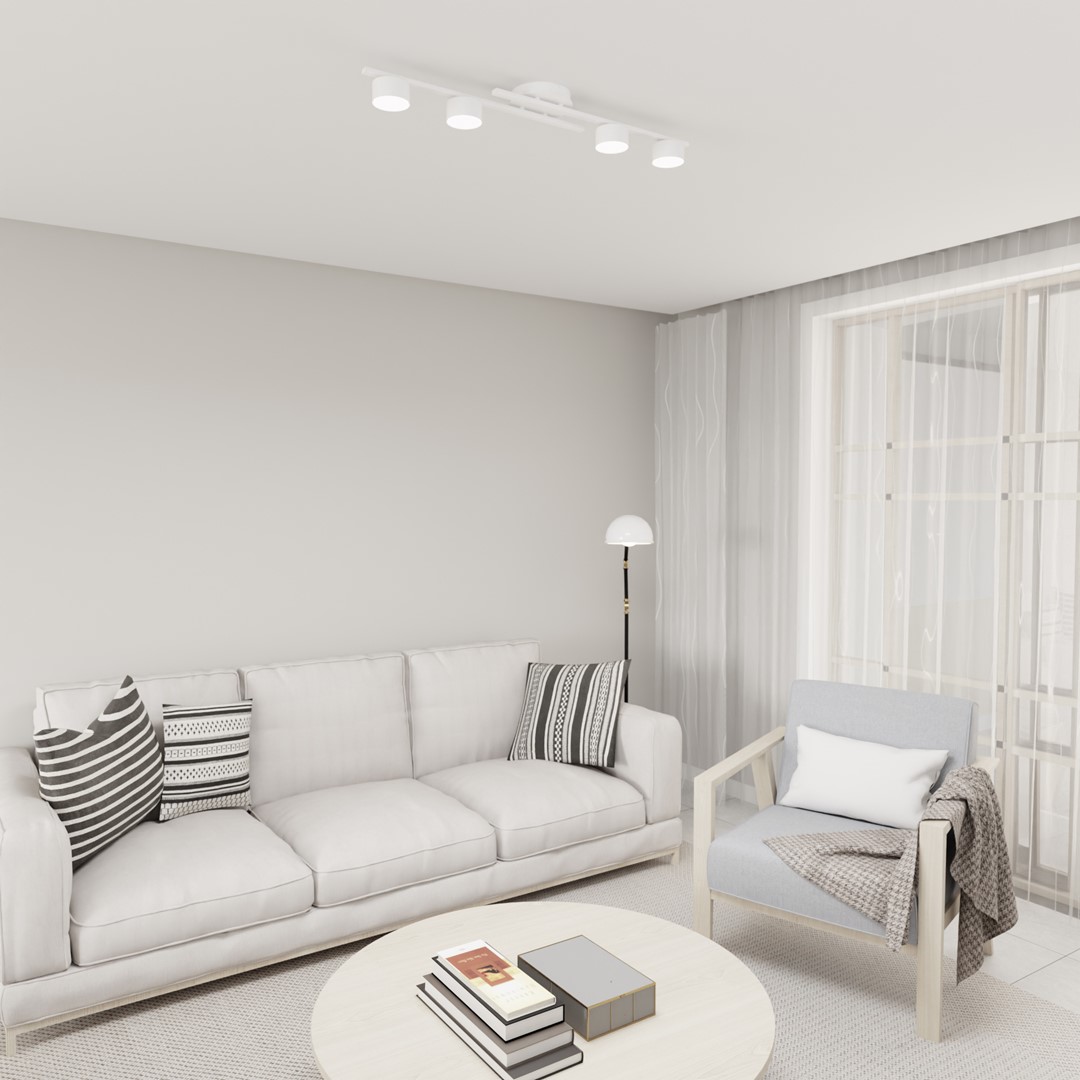 Emibig Stropna svjetiljka FRAGMENT 230 V 10W MAX LED GX53 Čelik Bijela