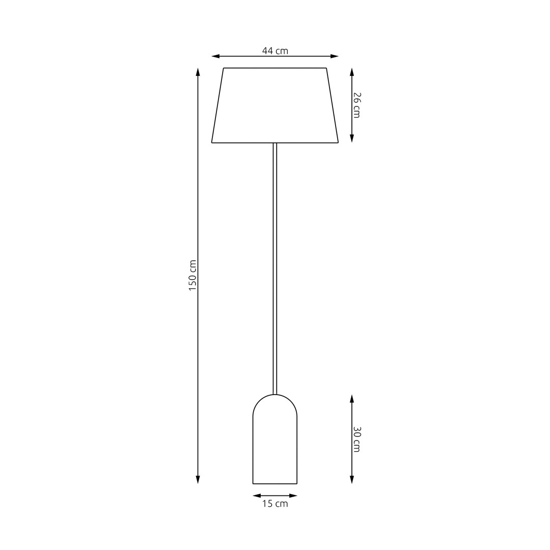 Emibig Podna lampa PEARL 230 V 15W MAX LED E27 Čelik/ Tkanina Crna