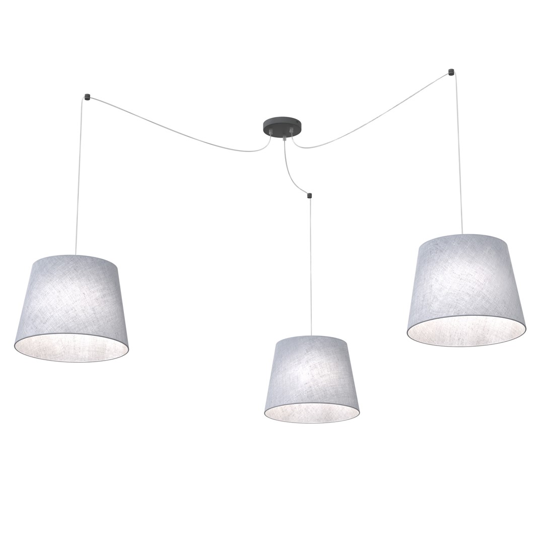 Emibig Visilica ASCOT 230 V 15W MAX LED E27 Čelik/ Tkanina Crna