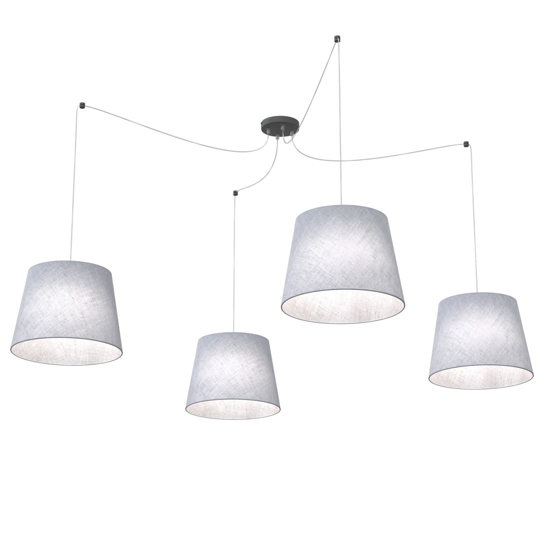 Emibig Visilica ASCOT 230 V 15W MAX LED E27 Čelik/ Tkanina Crna