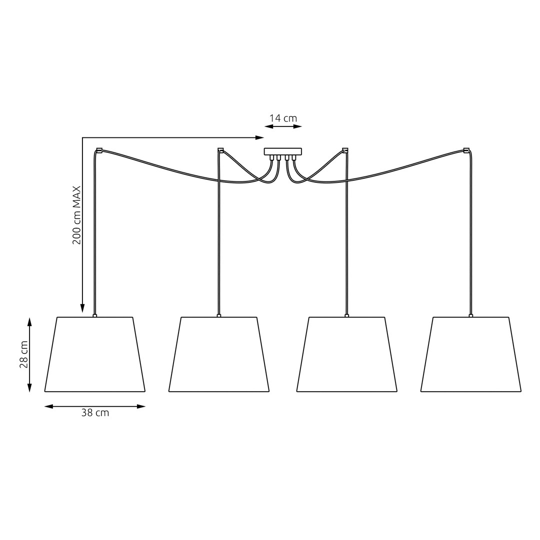 Emibig Visilica ASCOT 230 V 15W MAX LED E27 Čelik/ Tkanina Crna