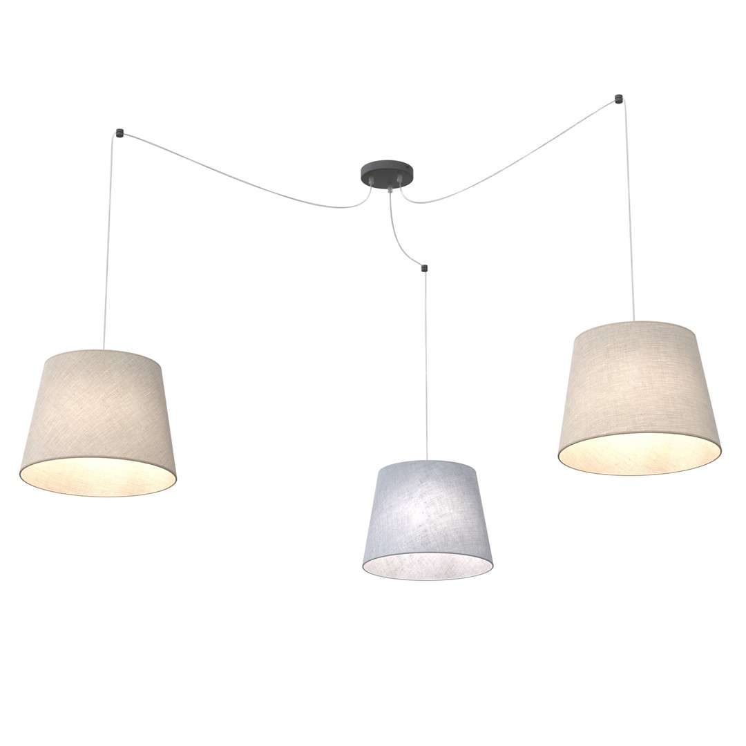 Emibig Visilica ASCOT 230 V 15W MAX LED E27 Čelik/ Tkanina Crna
