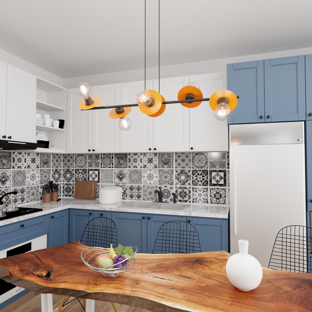 Emibig Visilica TOKEN 230 V 15W MAX LED E27 Čelik Crna/ Narančasta