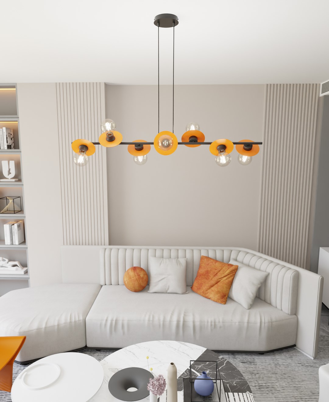 Emibig Visilica TOKEN 230 V 15W MAX LED E27 Čelik Crna/ Narančasta