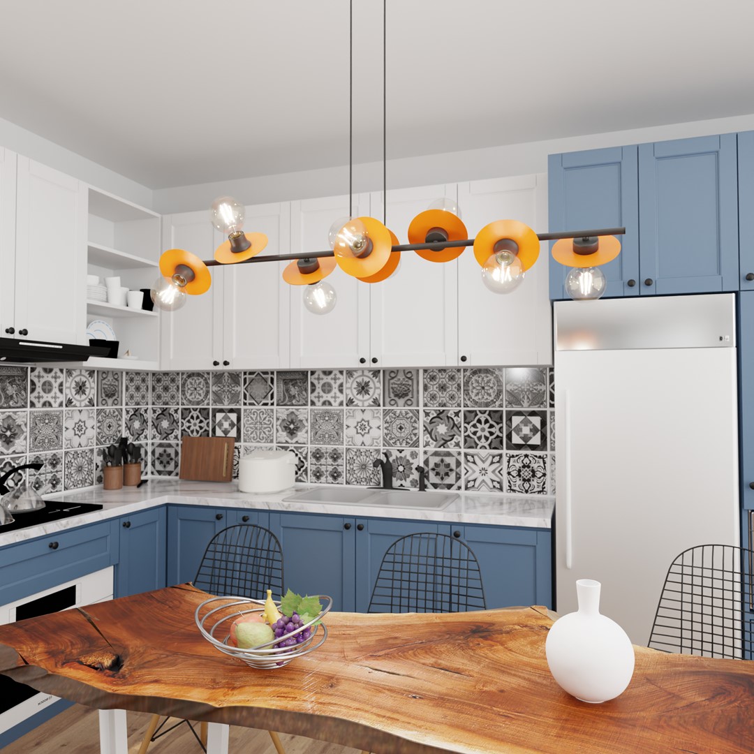 Emibig Visilica TOKEN 230 V 15W MAX LED E27 Čelik Crna/ Narančasta