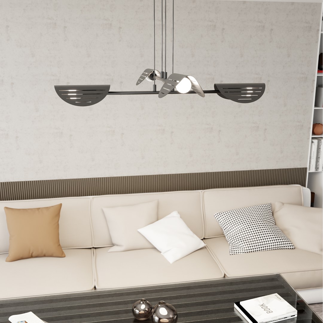 Emibig Visilica SABER 230 V 15W MAX LED E27 Čelik Crna