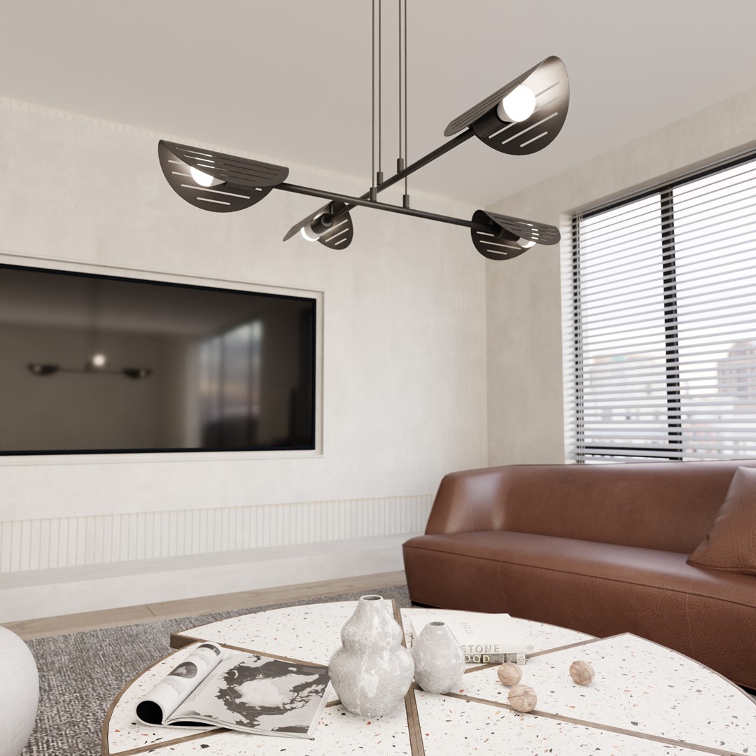 Emibig Visilica SABER 230 V 15W MAX LED E27 Čelik Crna
