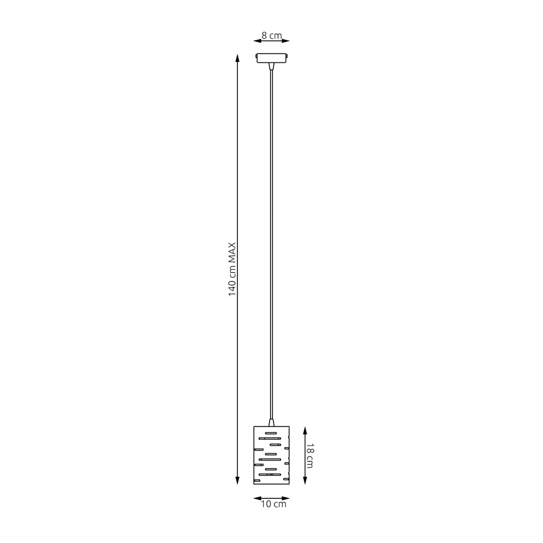 Emibig Visilica TANK 230 V 15W MAX LED E27 Čelik Crna