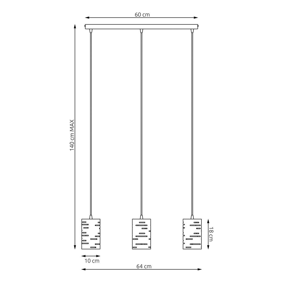 Emibig Visilica TANK 230 V 15W MAX LED E27 Čelik Crna