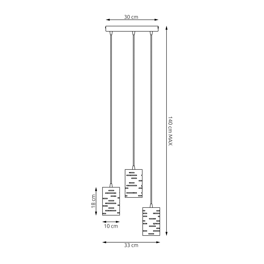 Emibig Visilica TANK 230 V 15W MAX LED E27 Čelik Crna