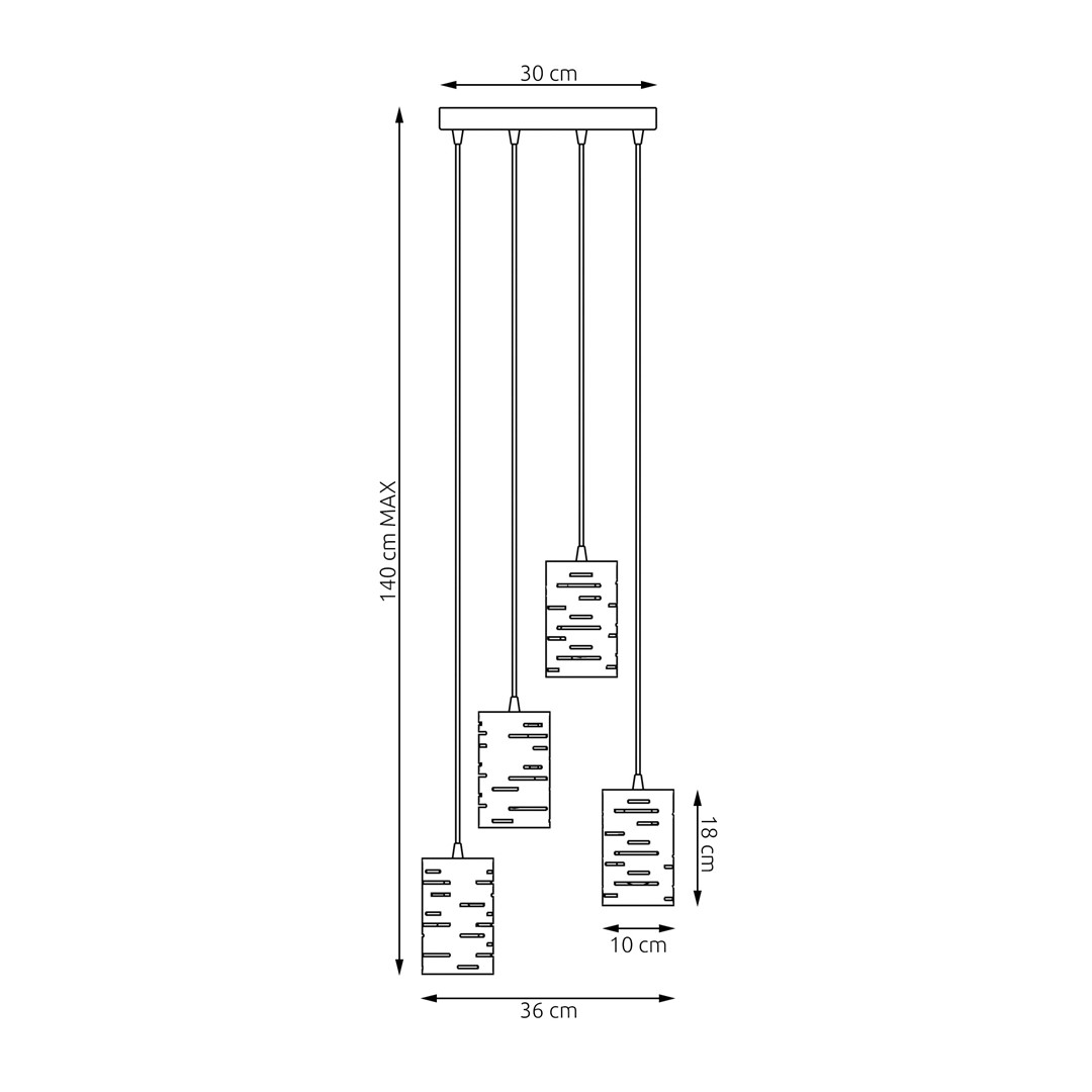 Emibig Visilica TANK 230 V 15W MAX LED E27 Čelik Crna
