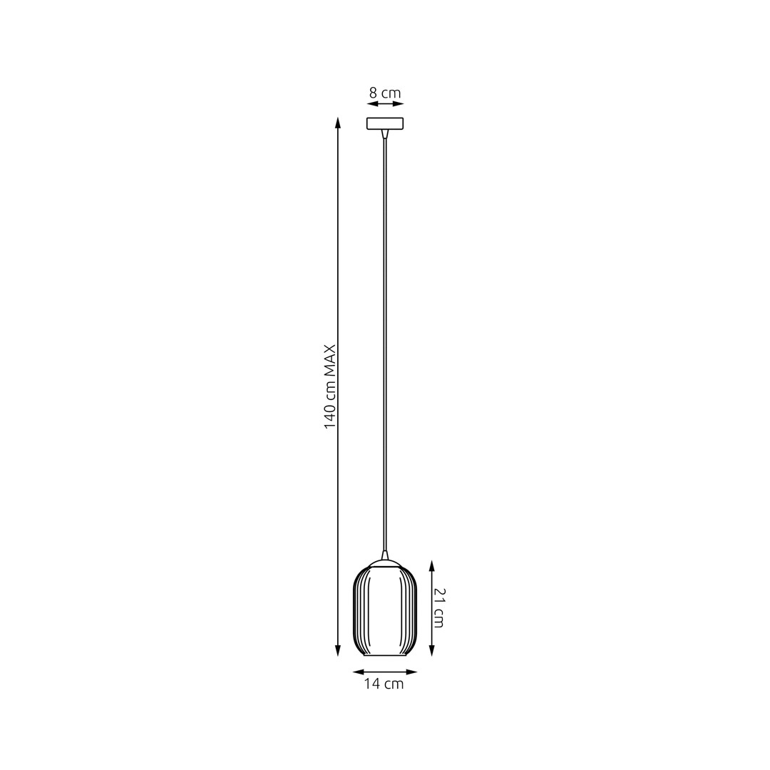 Emibig Visilica VERDI 230 V 15W MAX LED E27 Čelik/ Staklo Crna