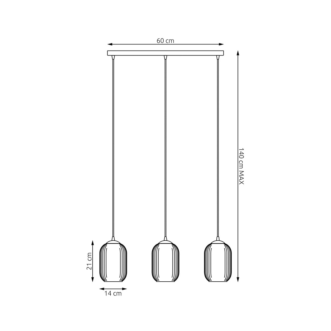 Emibig Visilica VERDI 230 V 15W MAX LED E27 Čelik/ Staklo Crna