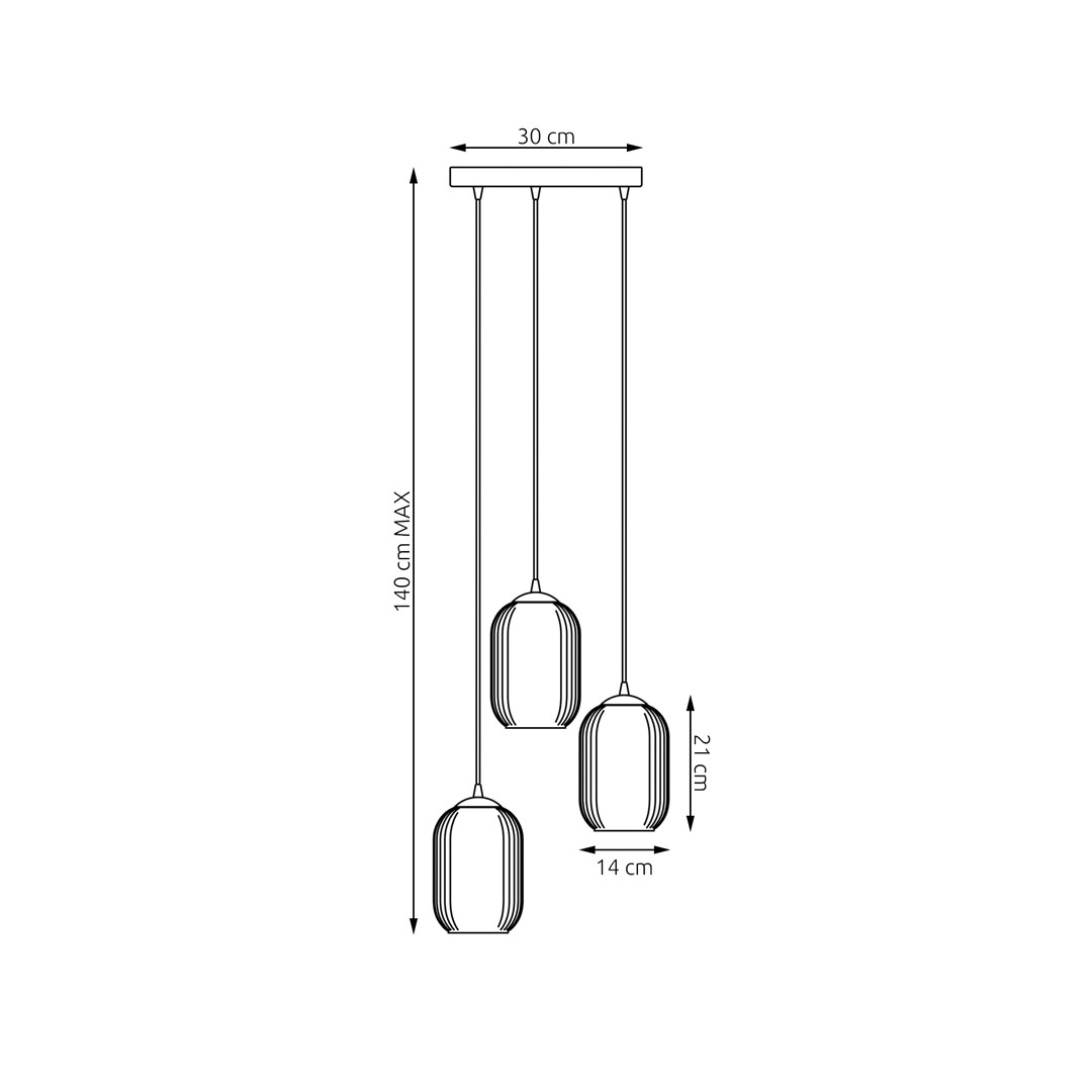 Emibig Visilica VERDI 230 V 15W MAX LED E27 Čelik/ Staklo Crna