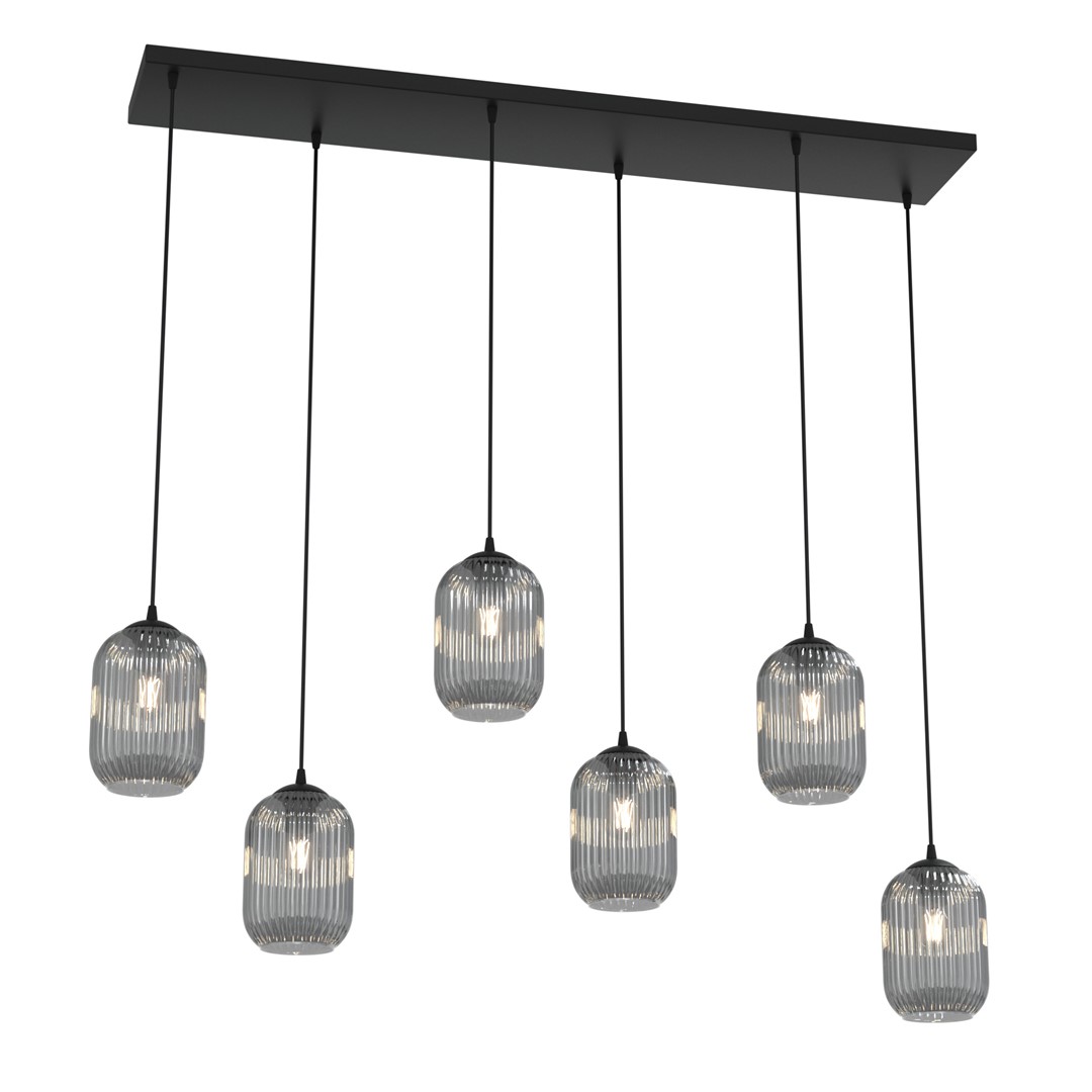 Emibig Visilica VERDI 230 V 15W MAX LED E27 Čelik/ Staklo Crna