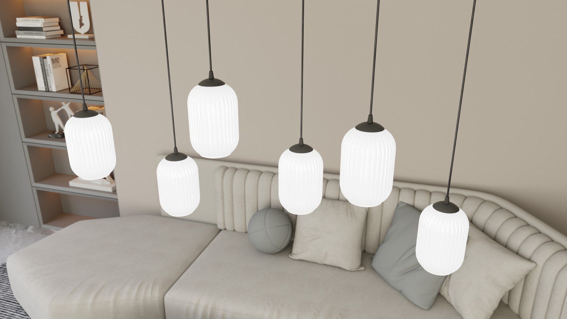 Emibig Visilica VERDI 230 V 15W MAX LED E27 Čelik/ Staklo Crna
