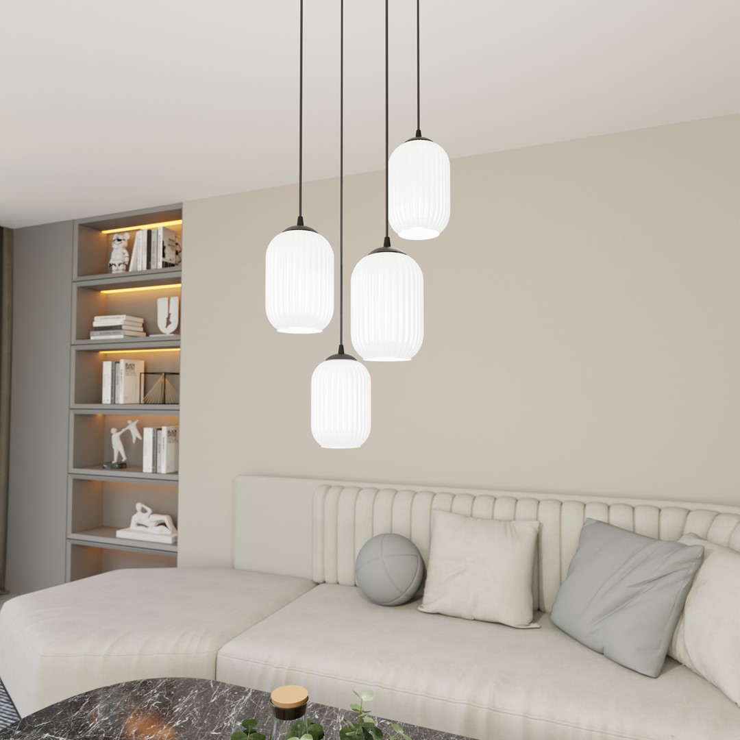 Emibig Visilica VERDI 230 V 15W MAX LED E27 Čelik/ Staklo Crna