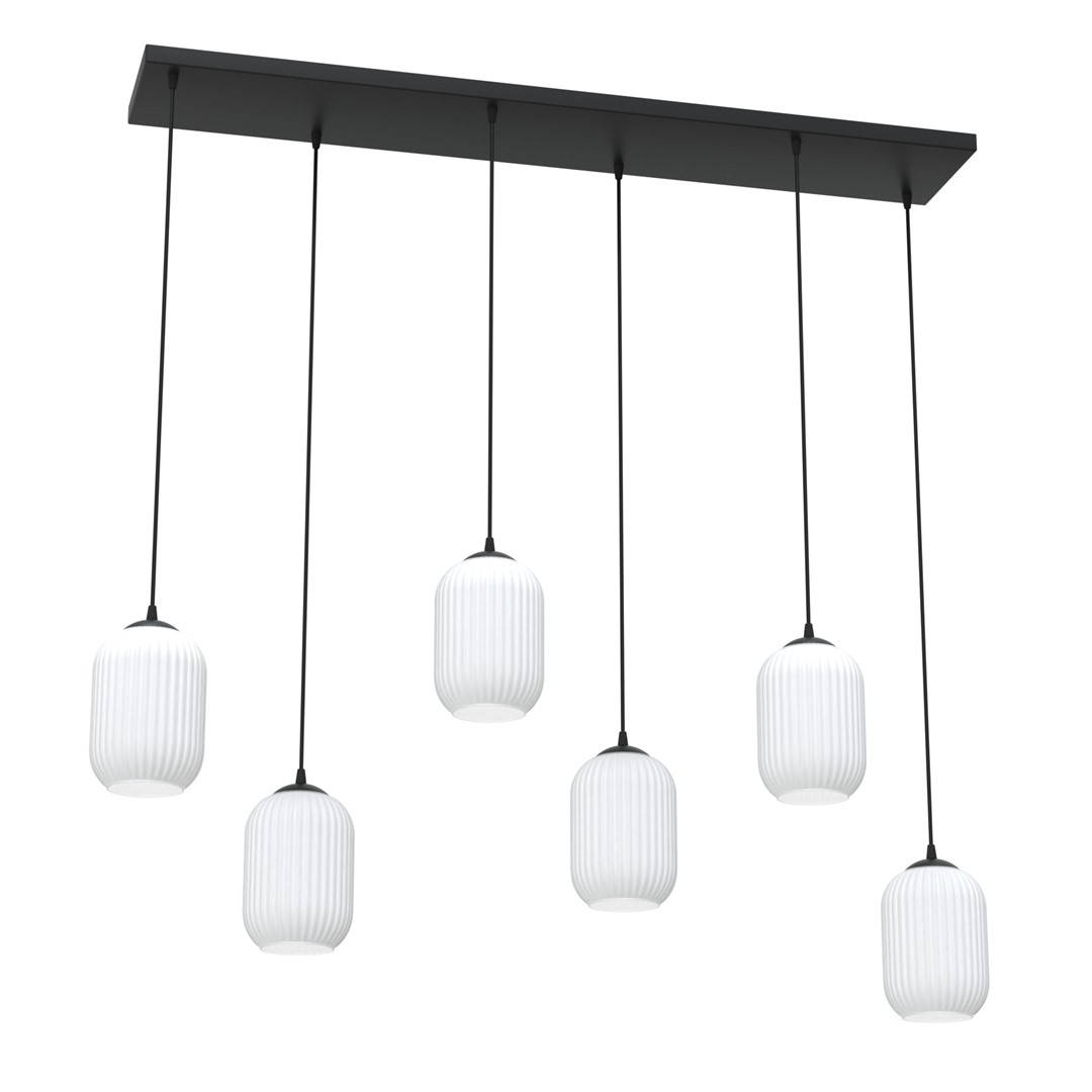 Emibig Visilica VERDI 230 V 15W MAX LED E27 Čelik/ Staklo Crna