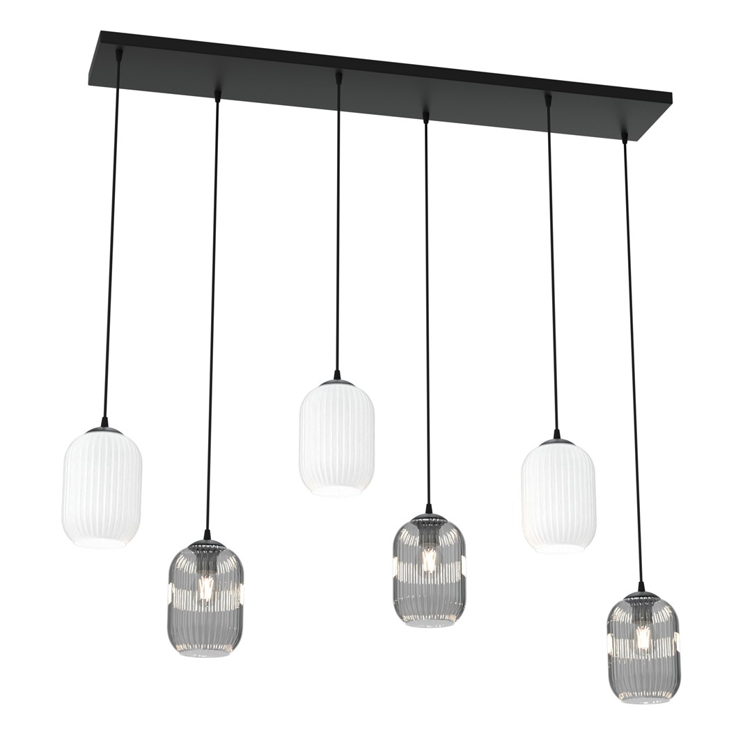 Emibig Visilica VERDI 230 V 15W MAX LED E27 Čelik/ Staklo Crna