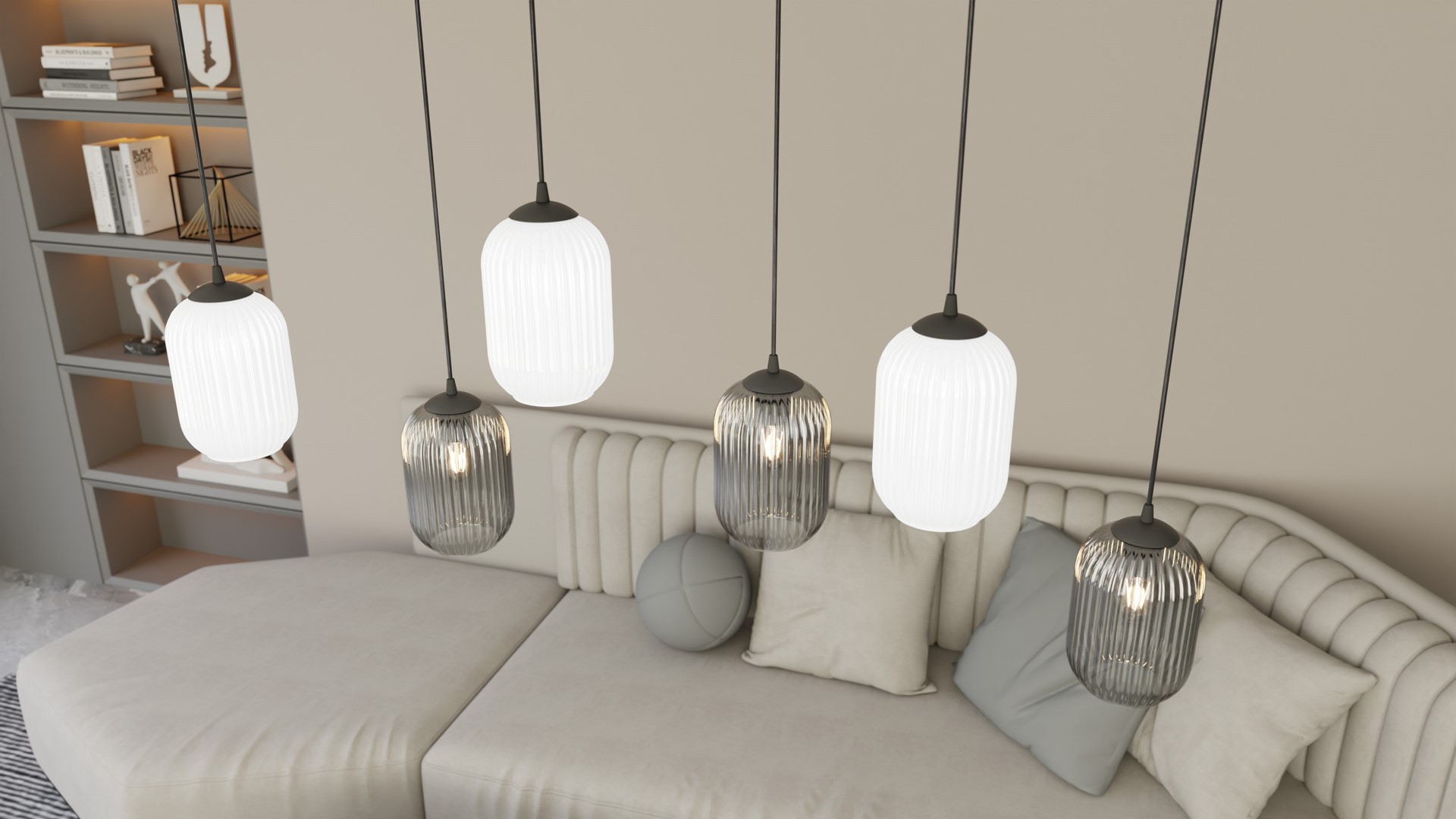 Emibig Visilica VERDI 230 V 15W MAX LED E27 Čelik/ Staklo Crna