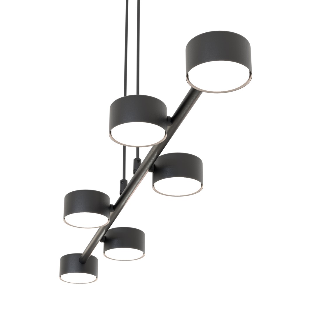 Emibig Visilica MEGARA 230 V 12W MAX LED GX53 Čelik Crna