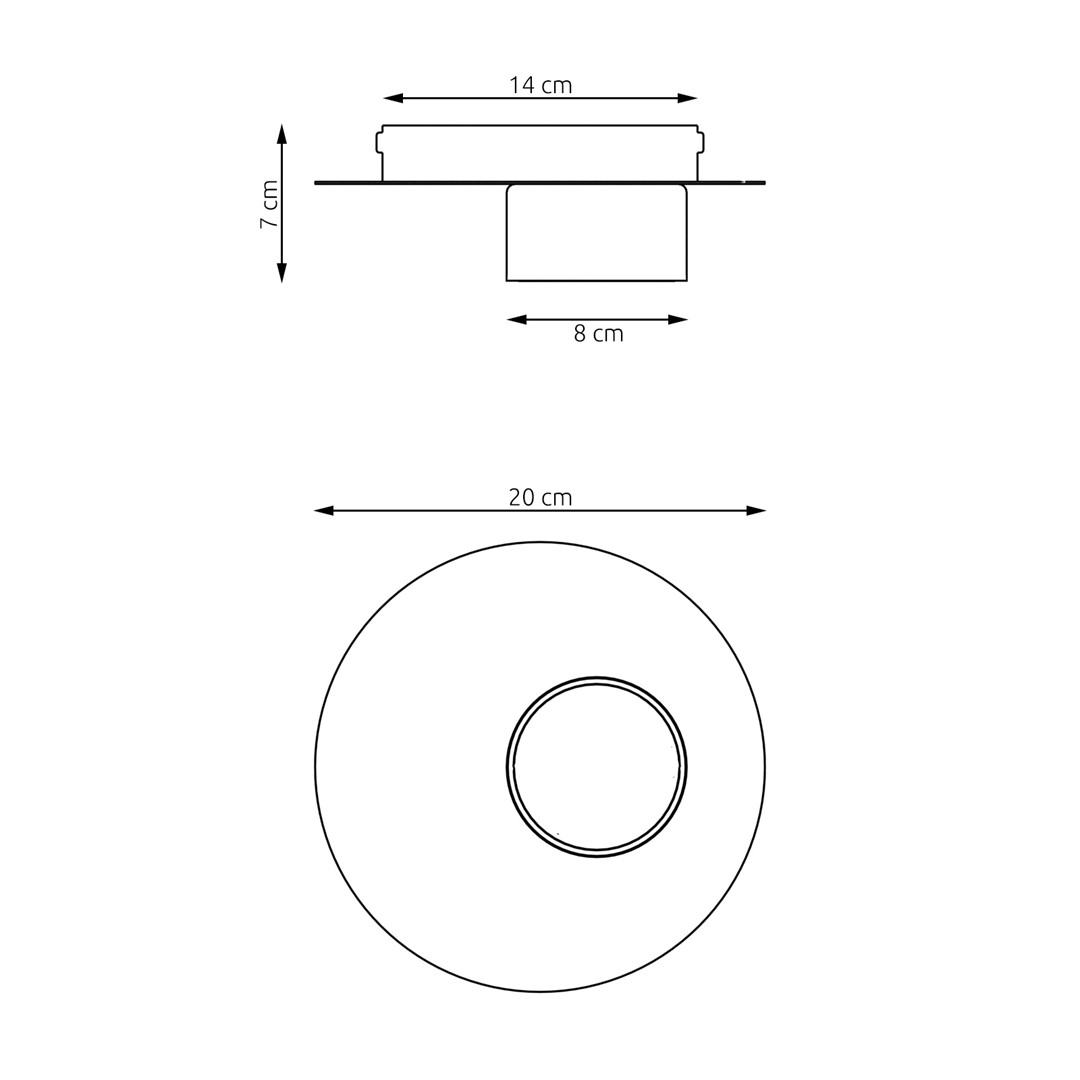 Emibig Stropna svjetiljka BOLX 230 V 12W MAX LED GX53 Čelik Crna