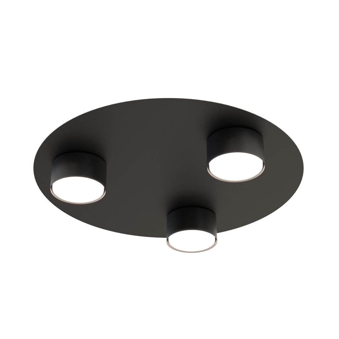 Emibig Stropna svjetiljka BOLX 230 V 12W MAX LED GX53 Čelik Crna