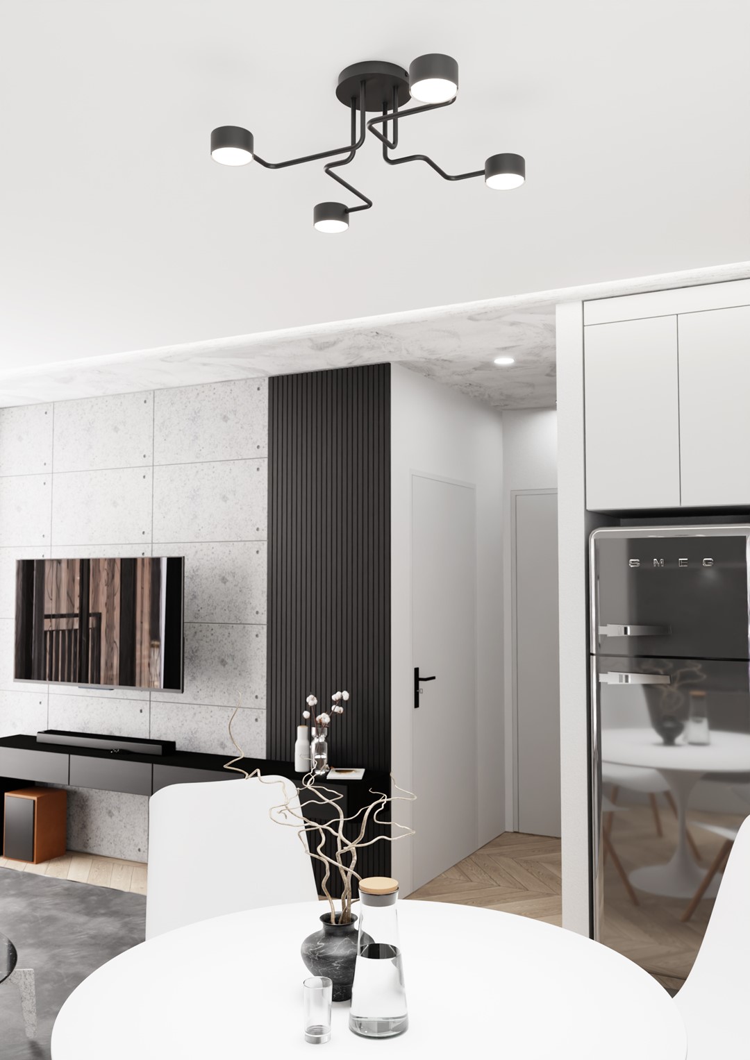 Emibig Stropna svjetiljka KURAGE 230 V 12W MAX LED GX53 Čelik Crna