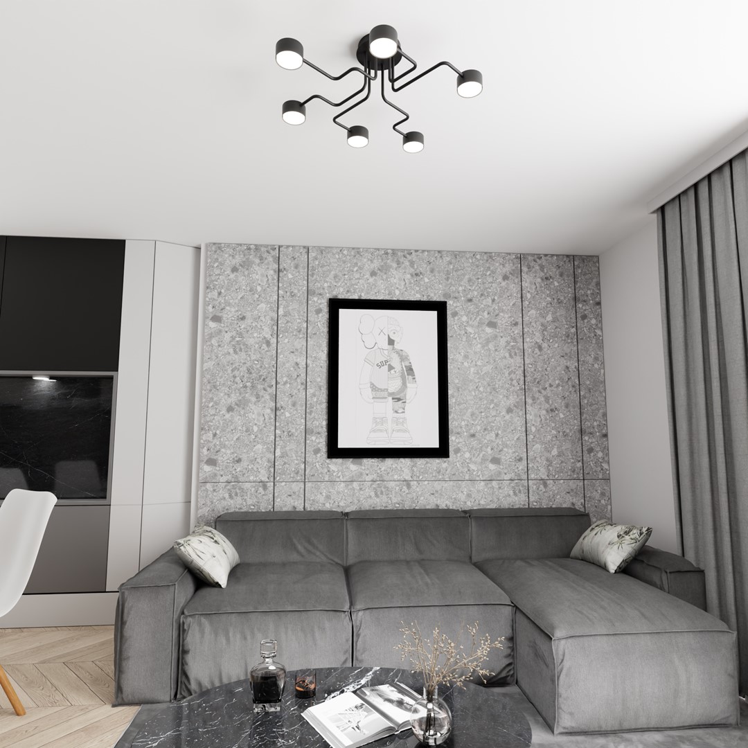 Emibig Stropna svjetiljka KURAGE 230 V 12W MAX LED GX53 Čelik Crna