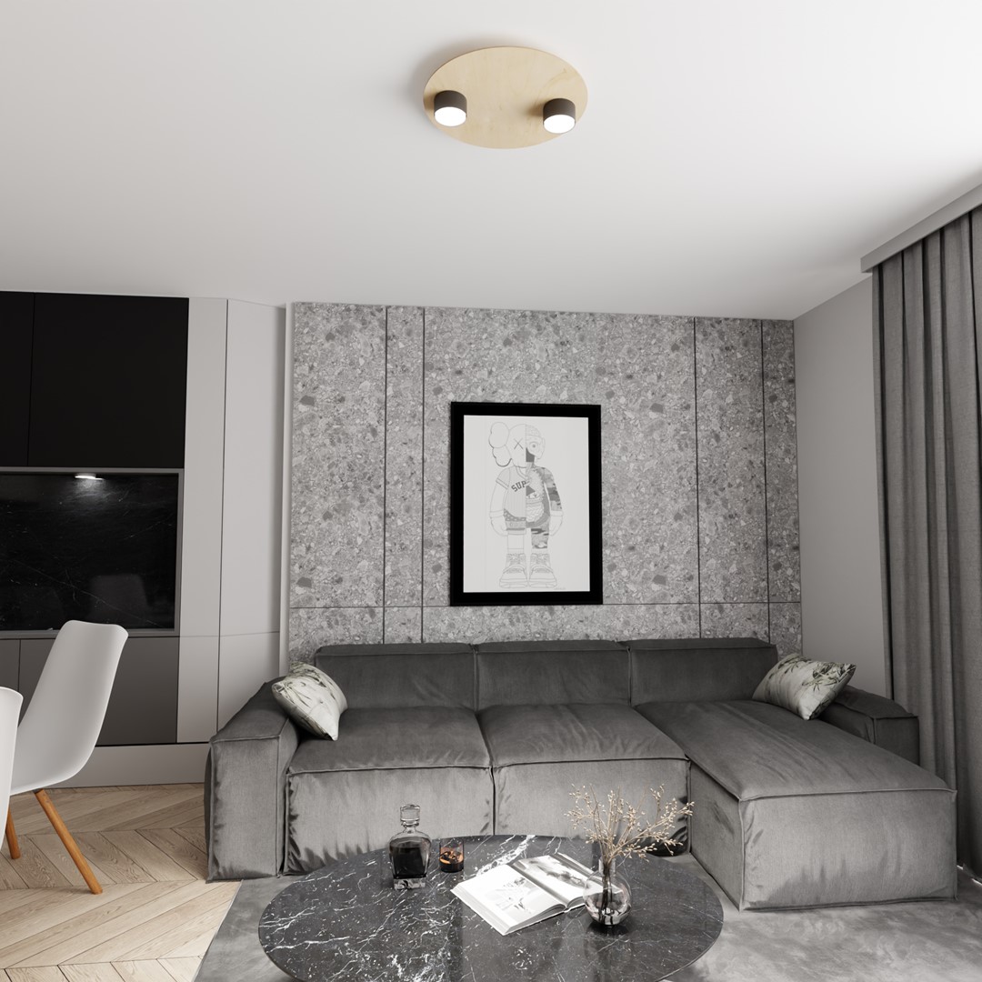 Emibig Stropna svjetiljka PIXO 230 V 12W MAX LED GX53 Čelik/ Šperploča Crna