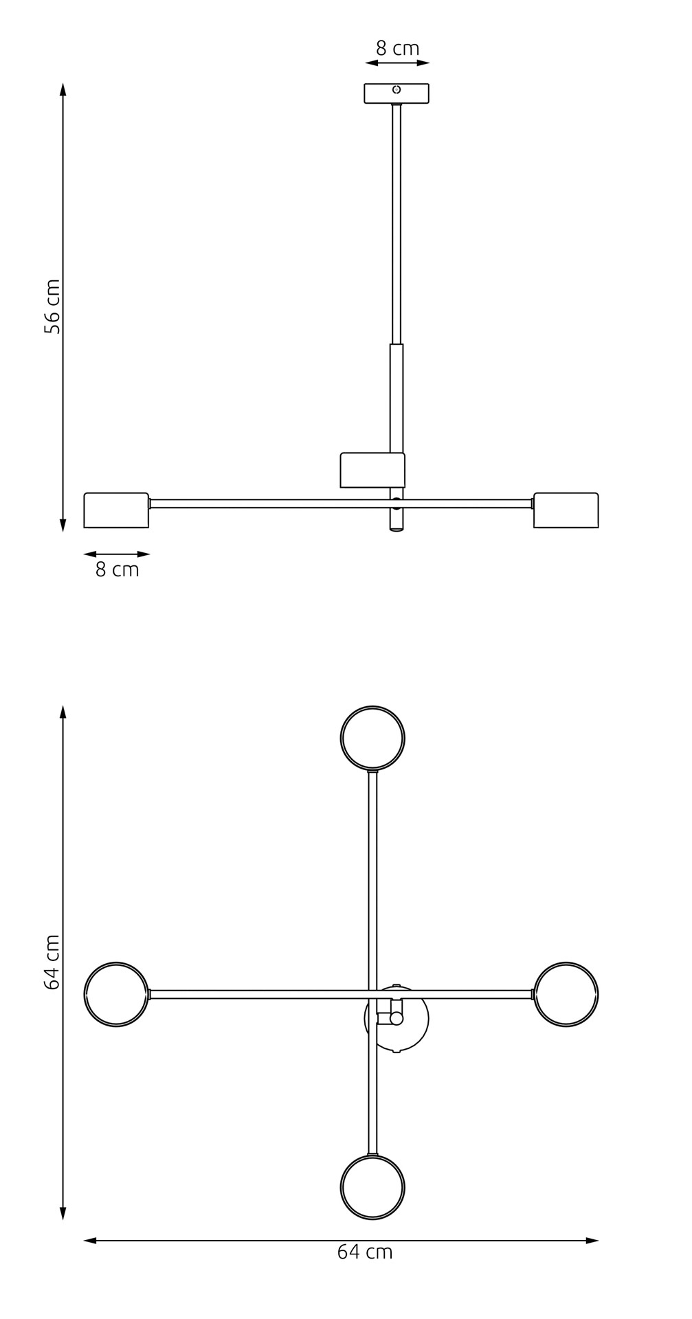 Emibig Stropna svjetiljka NATSU 230 V 12W MAX LED GX53 Čelik Crna