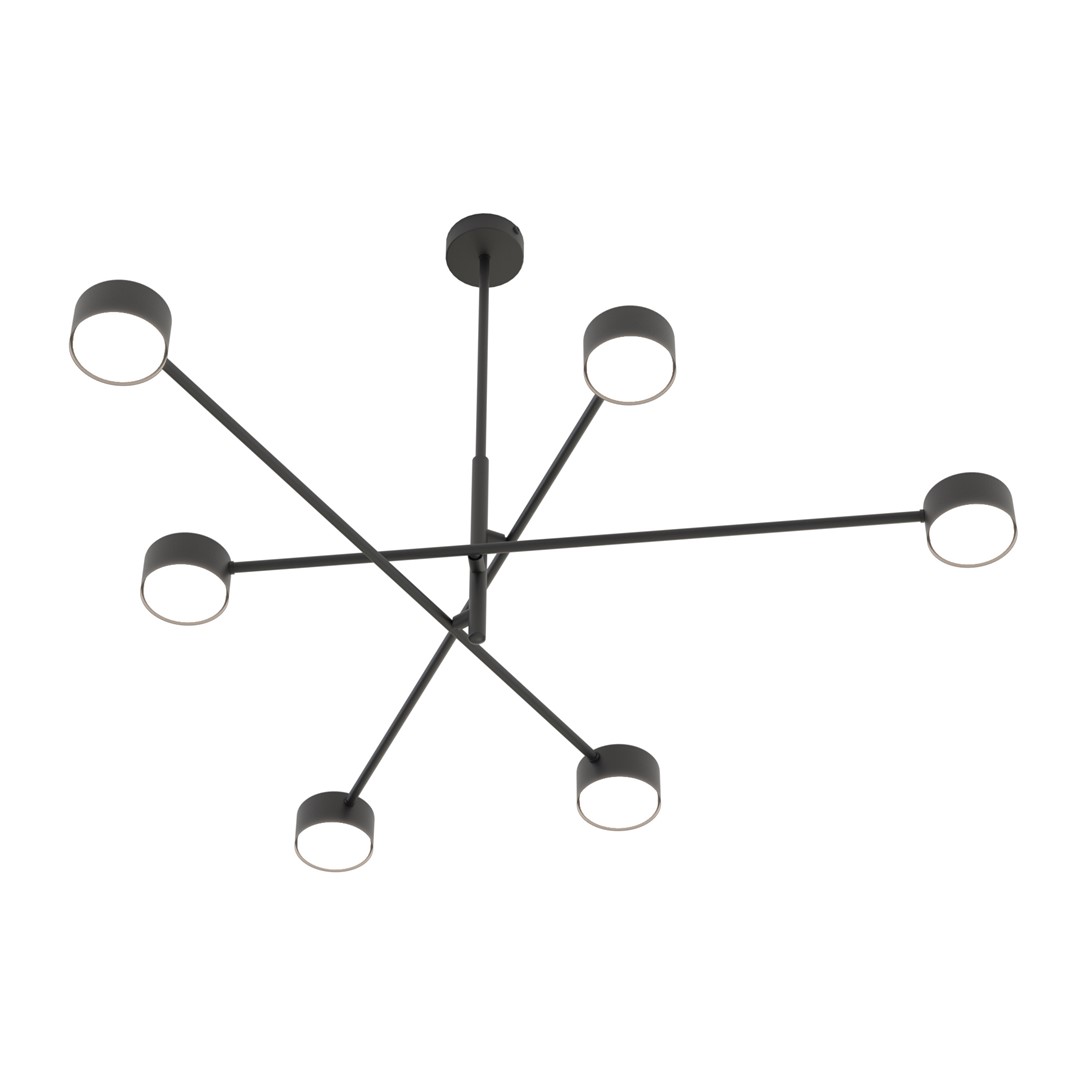 Emibig Stropna svjetiljka NATSU 230 V 12W MAX LED GX53 Čelik Crna