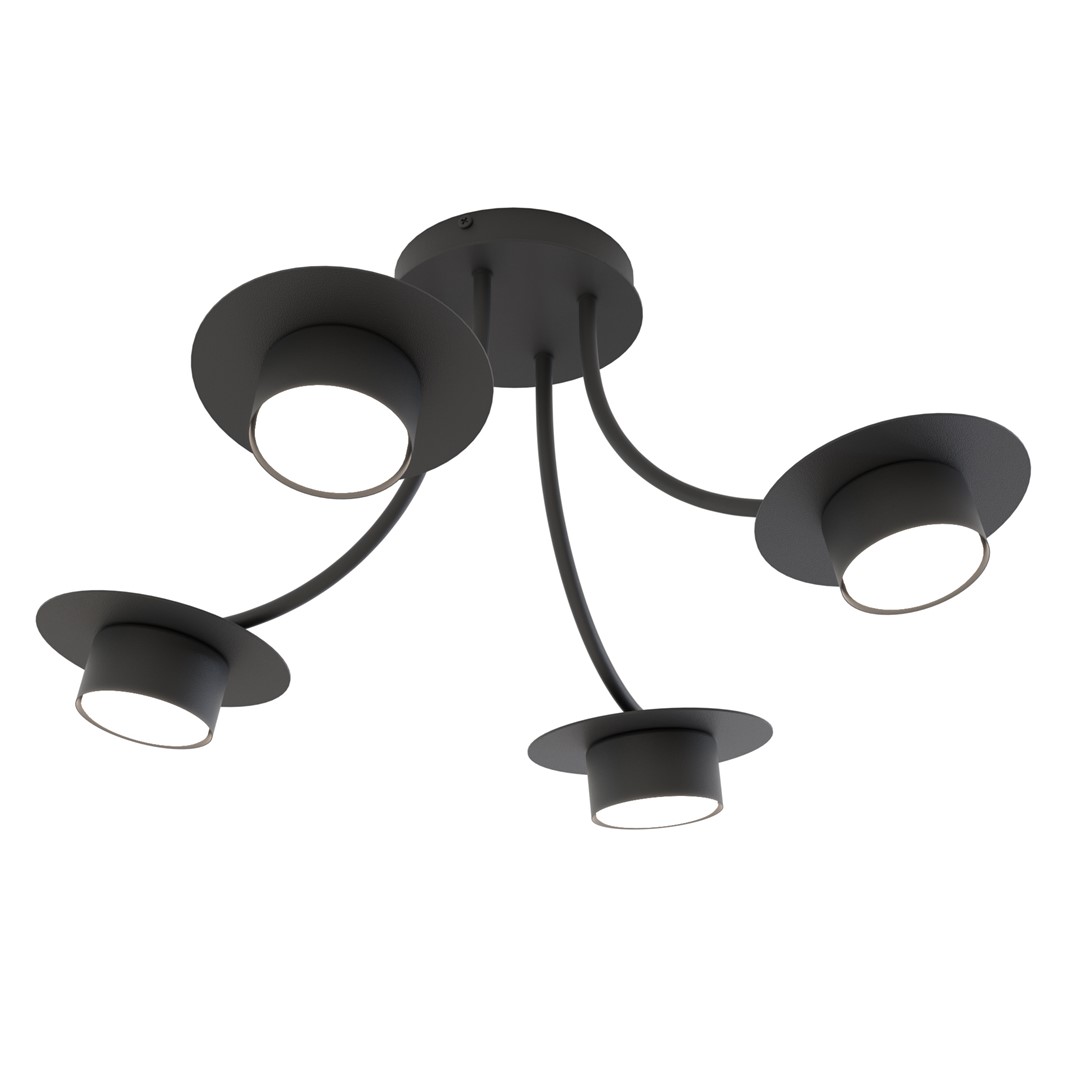 Emibig Stropna svjetiljka ENSO 230 V 12W MAX LED GX53 Čelik Crna