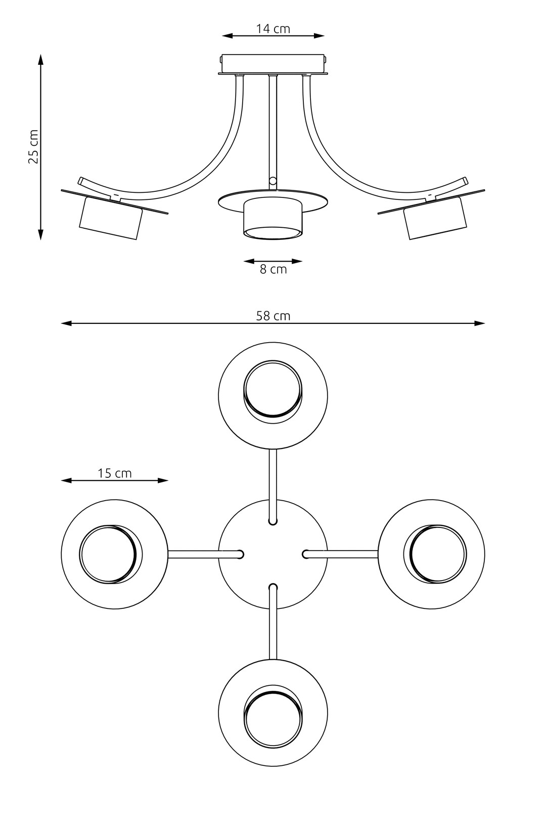 Emibig Stropna svjetiljka ENSO 230 V 12W MAX LED GX53 Čelik Crna