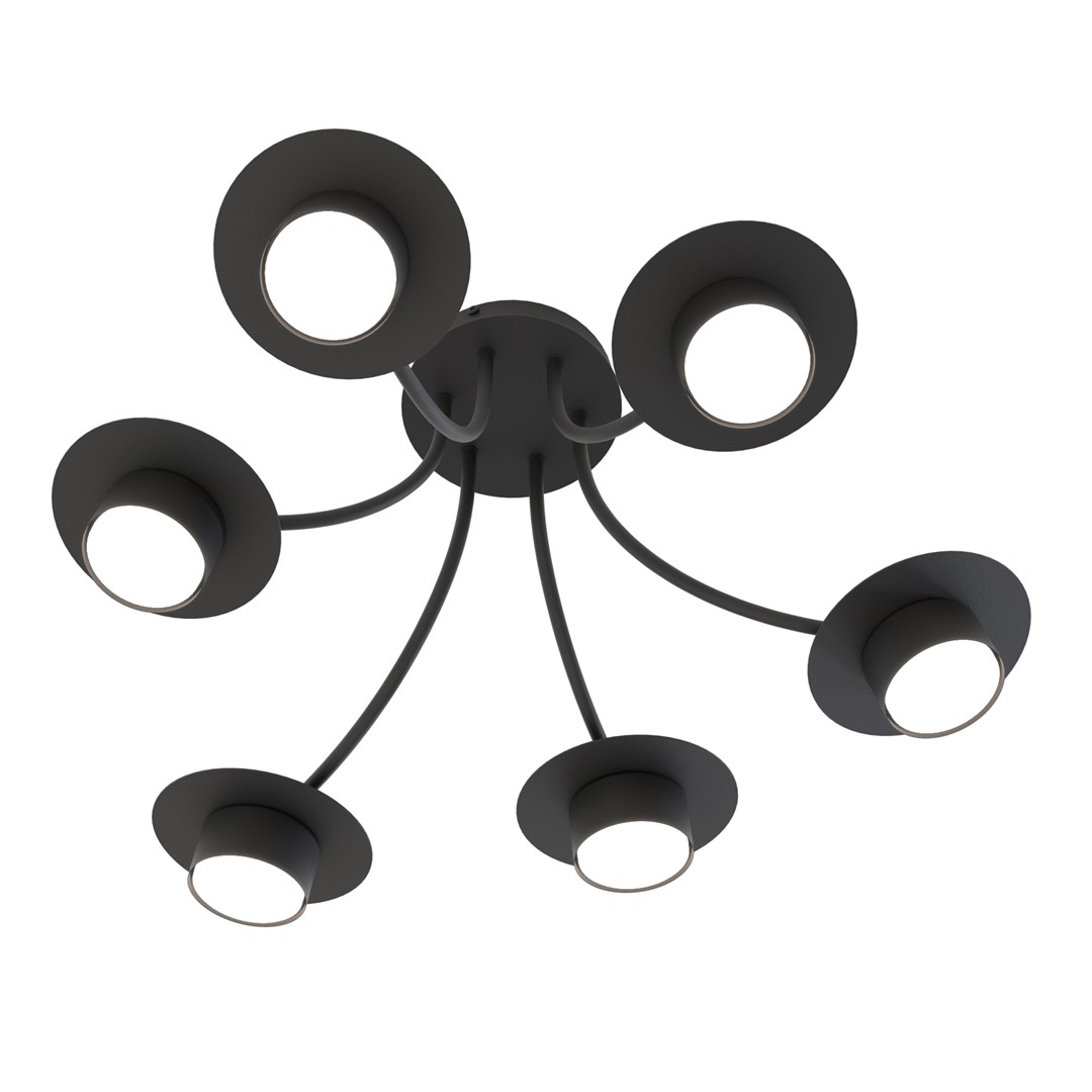 Emibig Stropna svjetiljka ENSO 230 V 12W MAX LED GX53 Čelik Crna