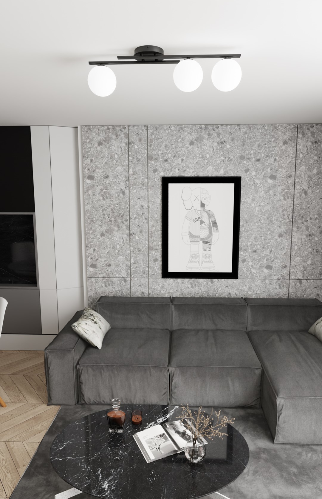 Emibig Stropna svjetiljka KAIRO 230 V 10W MAX LED E14 Čelik/ Staklo Crna