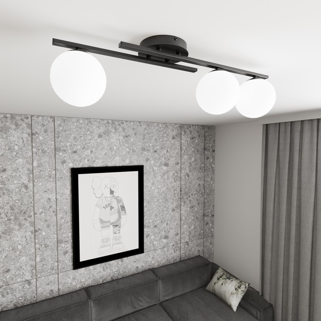 Emibig Stropna svjetiljka KAIRO 230 V 10W MAX LED E14 Čelik/ Staklo Crna