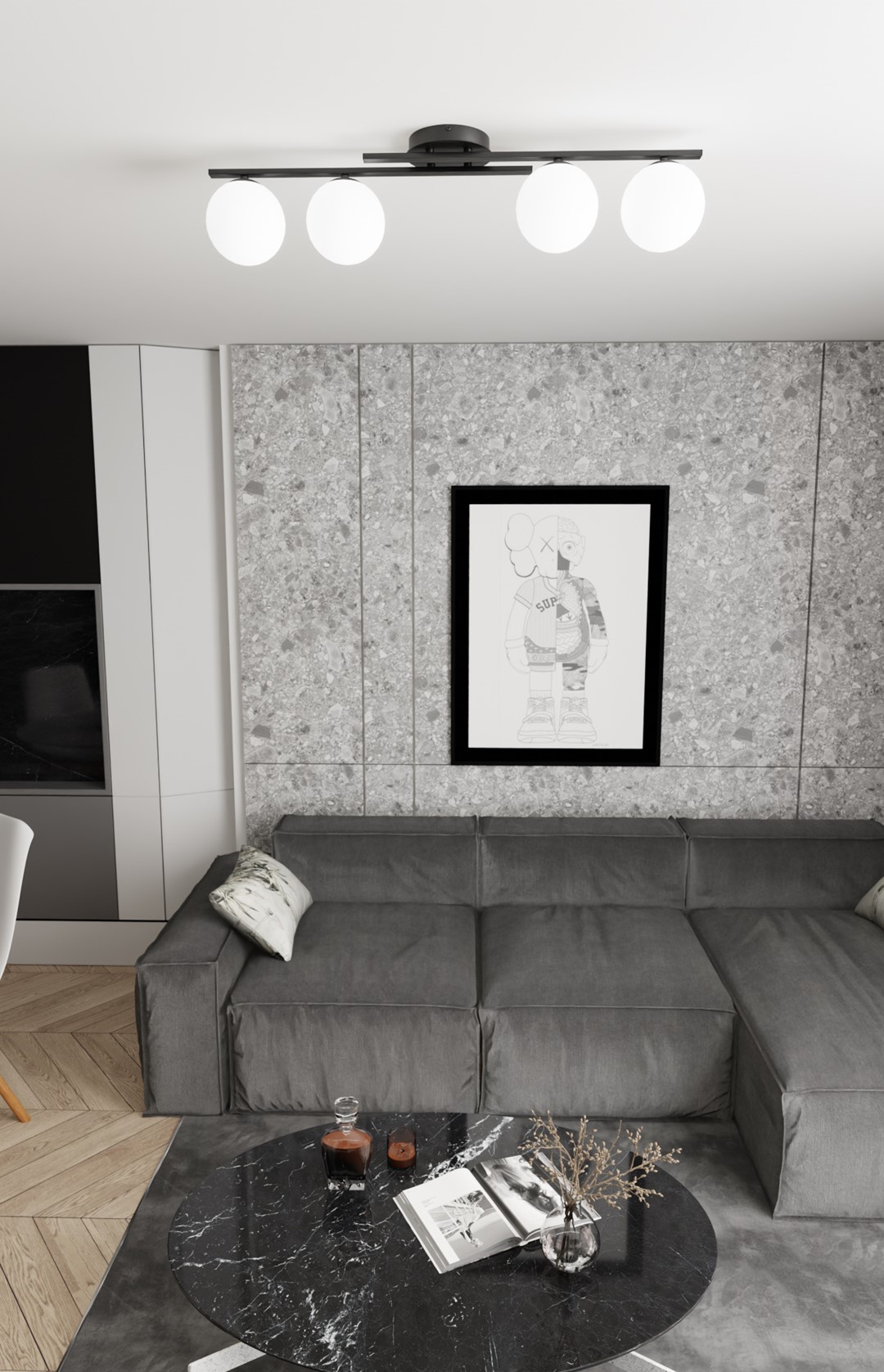 Emibig Stropna svjetiljka KAIRO 230 V 10W MAX LED E14 Čelik/ Staklo Crna