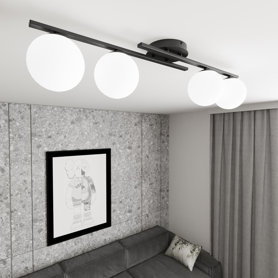 Emibig Stropna svjetiljka KAIRO 230 V 10W MAX LED E14 Čelik/ Staklo Crna