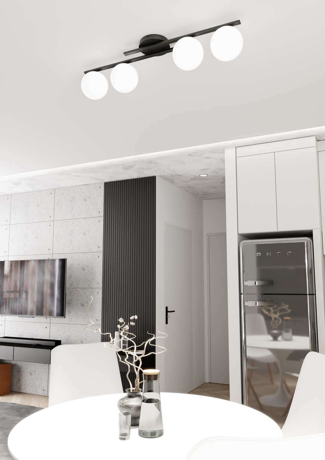 Emibig Stropna svjetiljka KAIRO 230 V 10W MAX LED E14 Čelik/ Staklo Crna