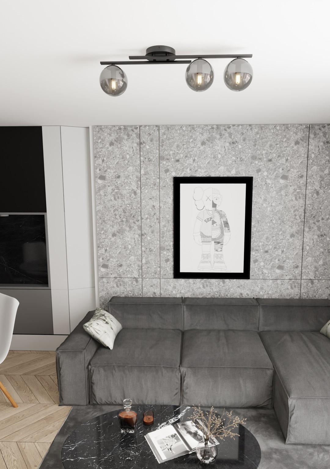 Emibig Stropna svjetiljka KAIRO 230 V 10W MAX LED E14 Čelik/ Staklo Crna